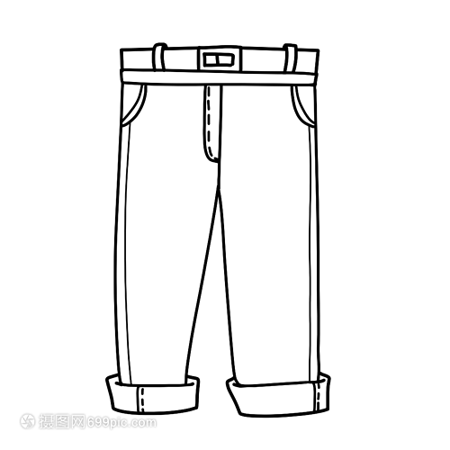 男士長褲與家用電器的簡筆畫線稿繪制指南
